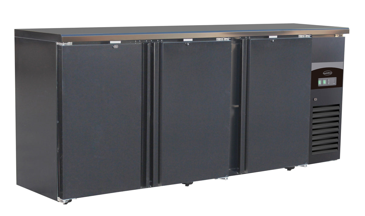 Arrière bar réfrigéré noir 3 portes 2002x513x860 mm 537 L 0.28 kW Combisteel - vue 3 - Arrière-bar réfrigéré pro CHR - Cuistéo