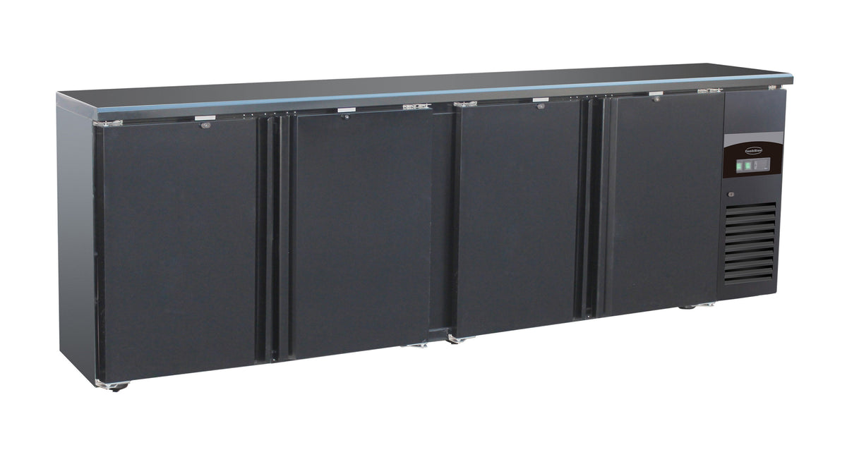 Arrière bar réfrigéré noir 4 portes 2542x513x860 mm 698 L 0.44 kW Combisteel - vue 3 - Arrière-bar réfrigéré pro CHR - Cuistéo