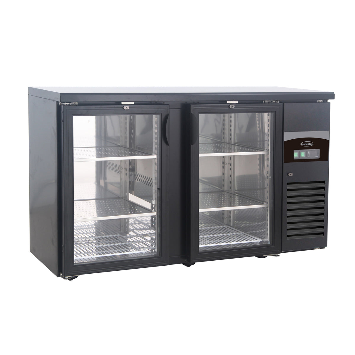 Arrière bar réfrigéré noir 2 portes en verre 1462x535x860 mm 350 L 0.28 kW Combisteel - vue 3 - Arrière-bar réfrigéré pro CHR - Cuistéo