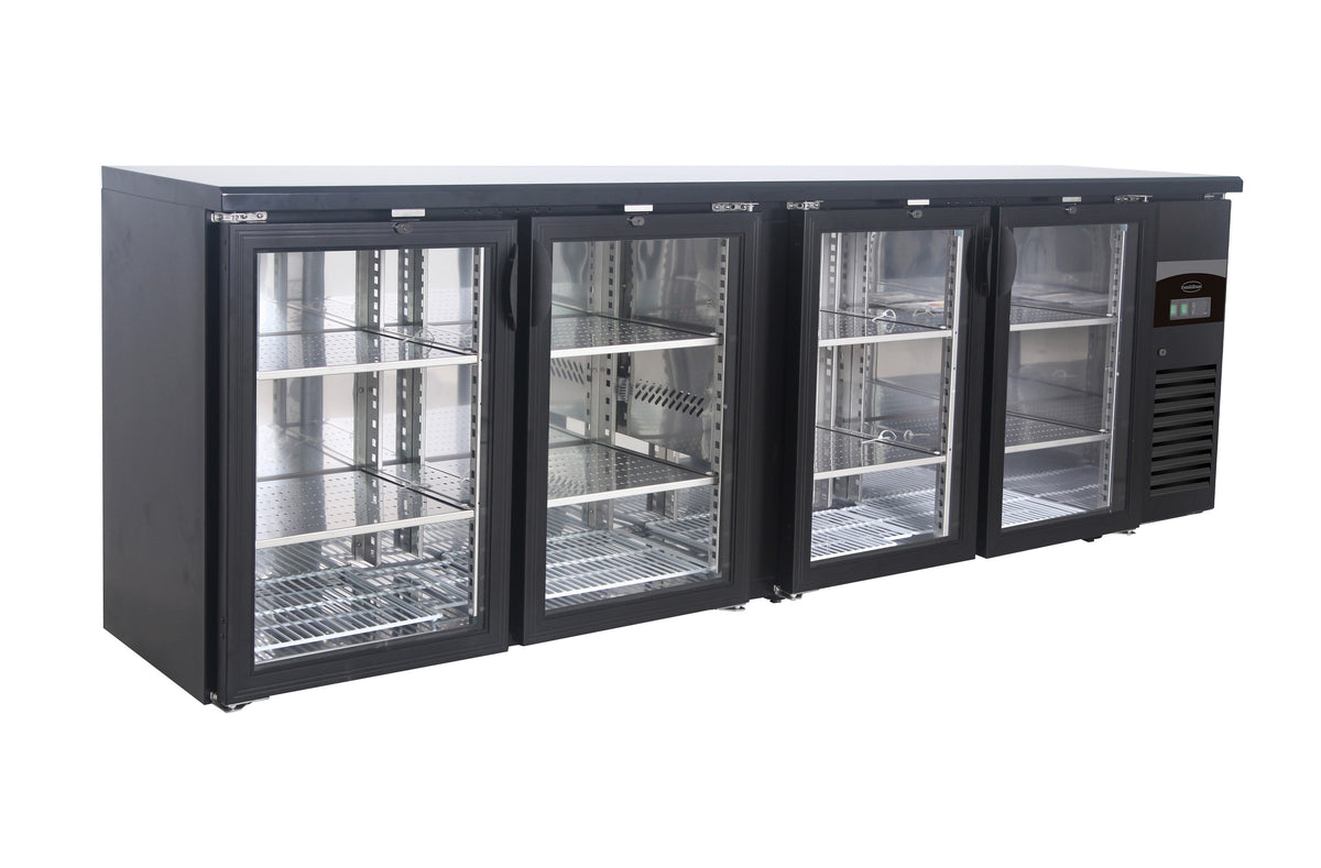Arrière bar réfrigéré noir 4 portes en verre 2542x535x860 mm 698 L 0.44 kW Combisteel - vue 3 - Arrière-bar réfrigéré pro CHR - Cuistéo