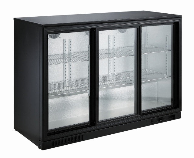Arrière bar réfrigéré noir 3 portes coulissantes 1335x500x900 mm 298 L 0.3 kW Combisteel - vue 4 - Arrière-bar réfrigéré pro CHR - Cuistéo