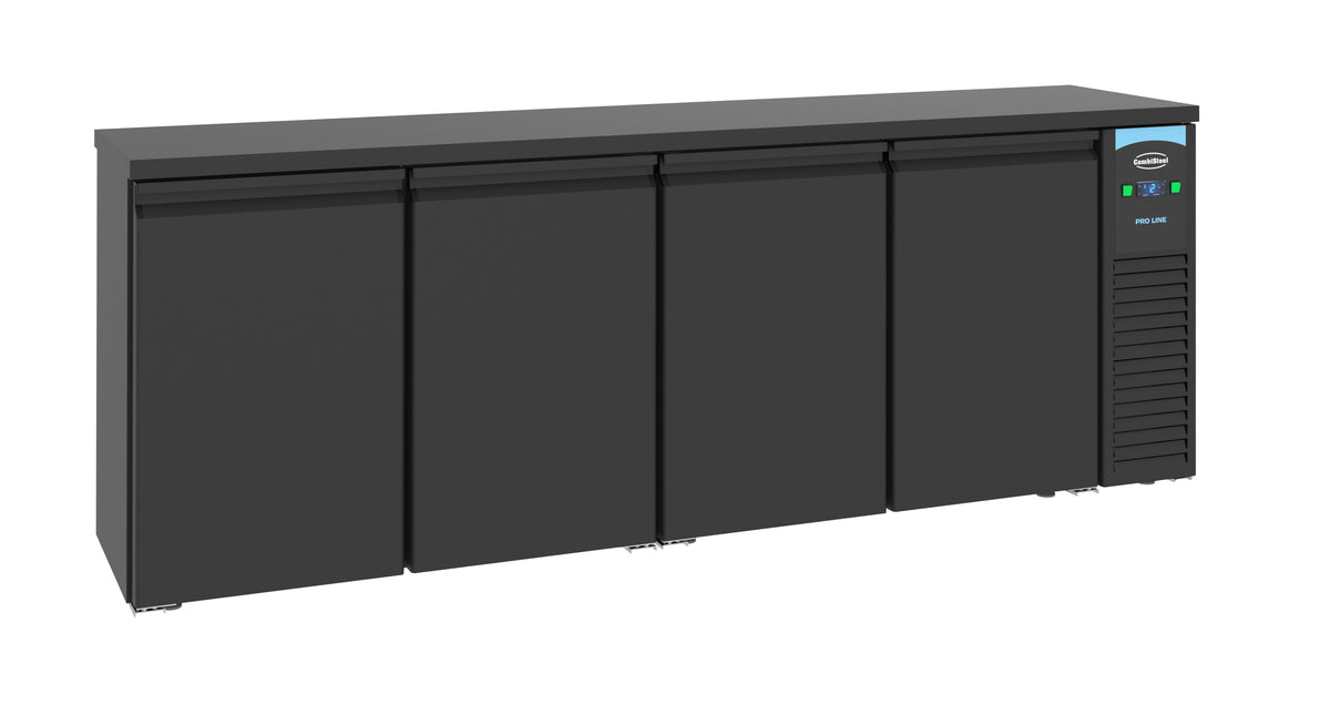 Arrière bar réfrigéré noir 4 portes 2490x550x950 mm 680 L 0.56 kW Combisteel - vue 3 - Arrière-bar réfrigéré pro CHR - Cuistéo