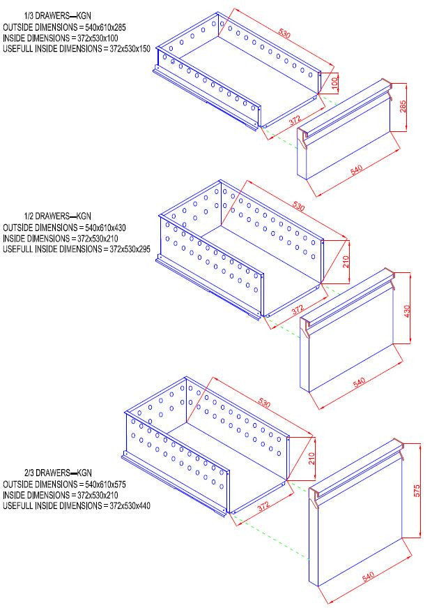 Bloc de tiroir refroidisseur de bière 1/2 1000x700x900 mm Combisteel - vue 6 - Table inox avec étagère pro CHR - Cuistéo