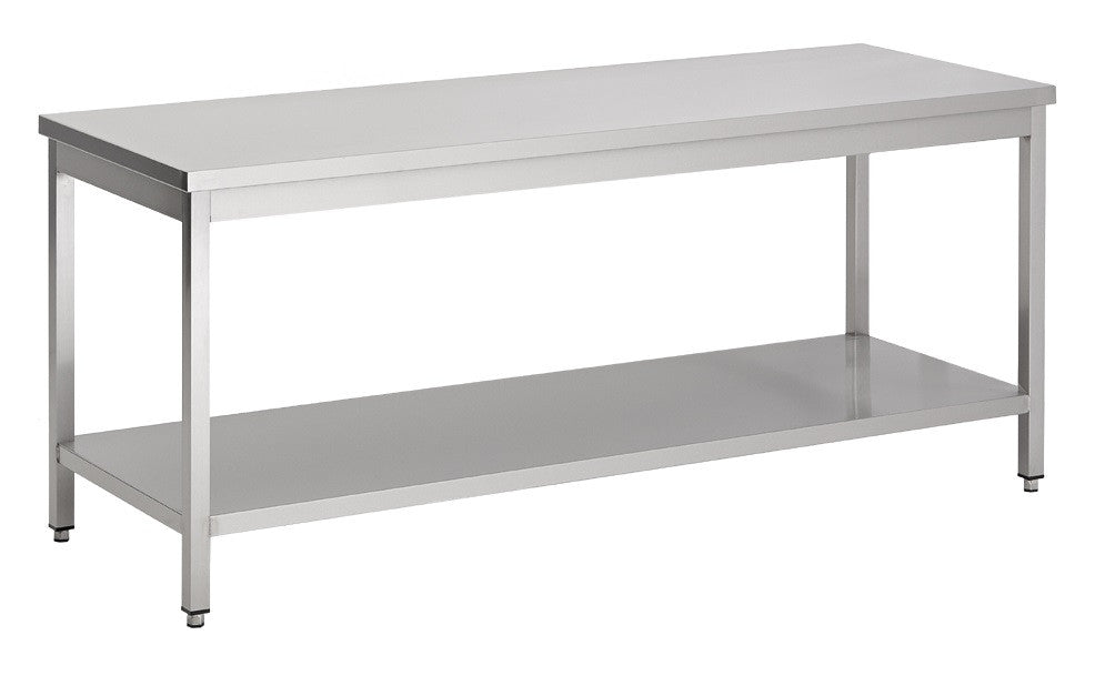 Plan de travail étagère inox 1400x700x850 mm Combisteel - vue 2 - Table inox avec étagère pro CHR - Cuistéo
