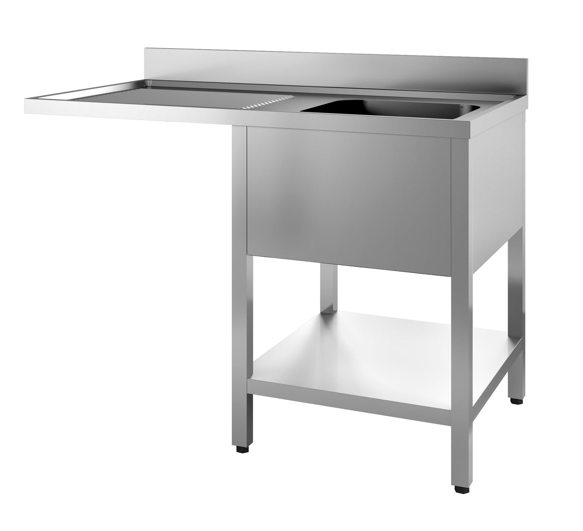 Bloc évier droite - lave-vaisselle gauche1200x700 Combisteel - vue 2 - Plonge inox lave-vaisselle pro CHR - Cuistéo