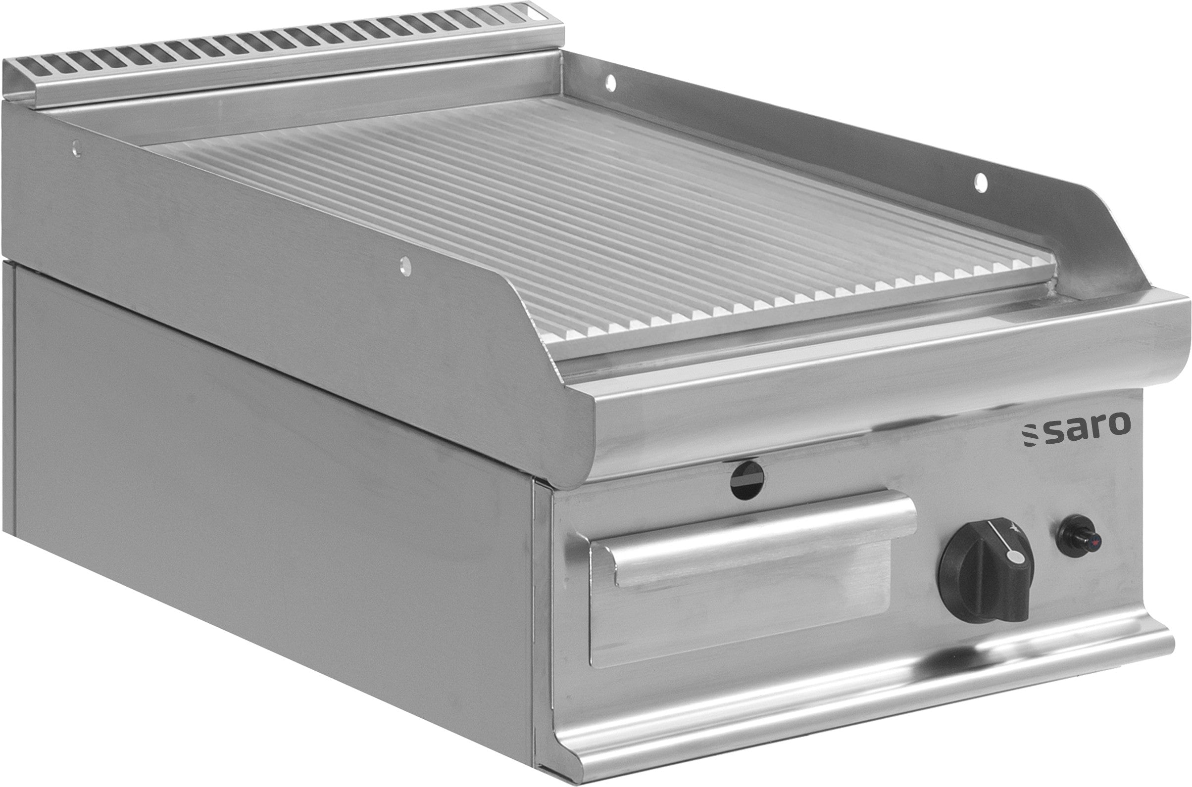 Plancha à Gaz - Table - Plaque Striée - 395x530 mm - 270°C - 6 kW - E7/KTG1BBR inox Saro - Plancha gaz professionnel CHR - matériel cuisine pro - Cuistéo