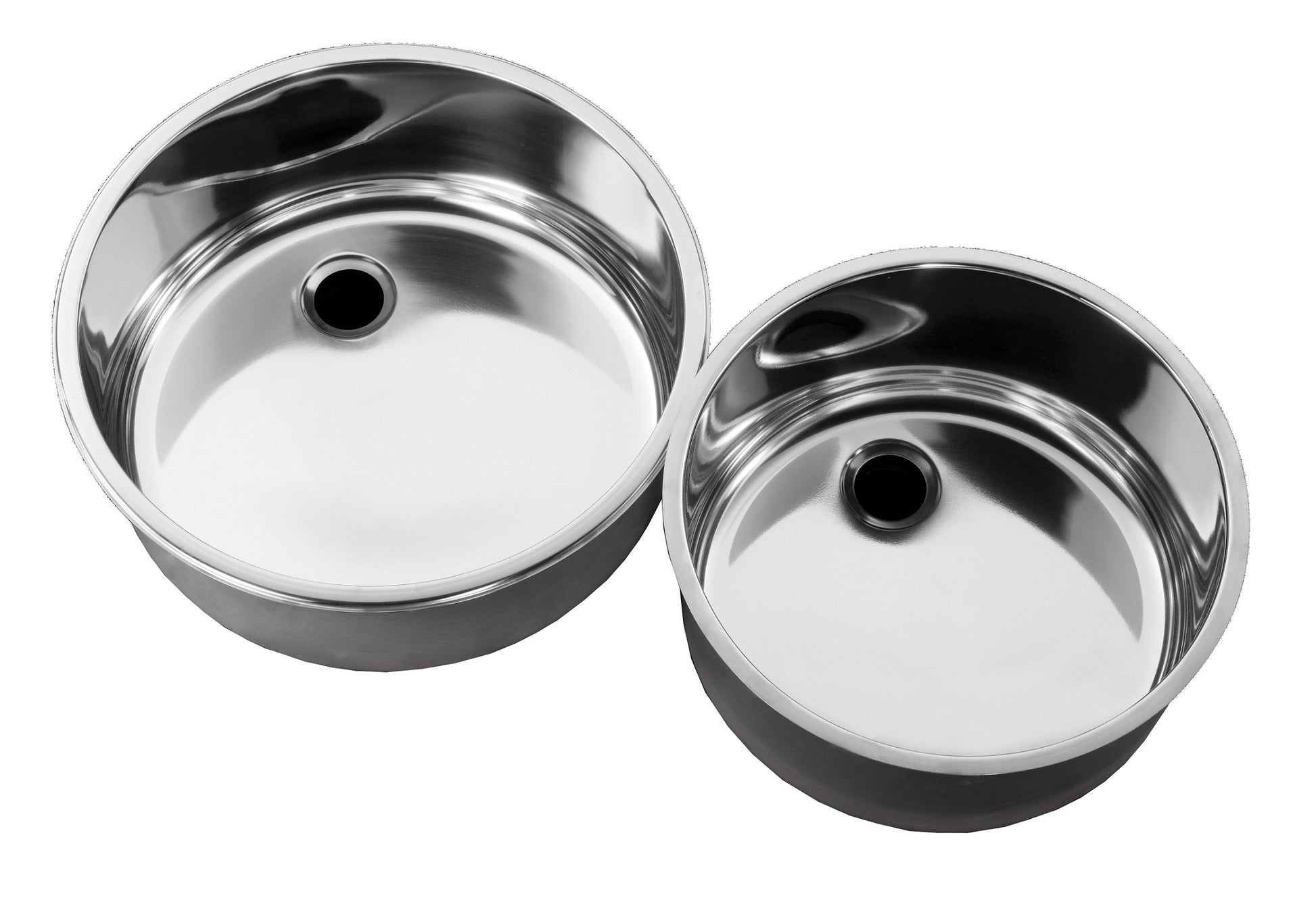 Plonge 2 rondes Ø380x180 mm inox Combisteel - vue 2 - Table inox avec étagère pro CHR - Cuistéo