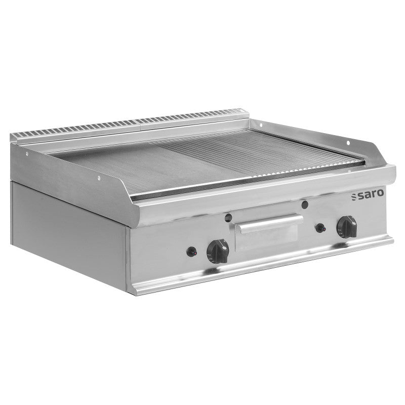Plancha à Gaz - Table - 2 Zones - Mixte - 795x530 mm - 270°C - 12 kW - E7/KTG2BBM - Saro