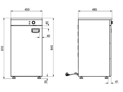 Armoire chauffante 1 porte 450x485x850 mm 45 L 0.8 kW Combisteel - vue 10 - Chauffe-assiette / chauffe-plat pro CHR - Cuistéo