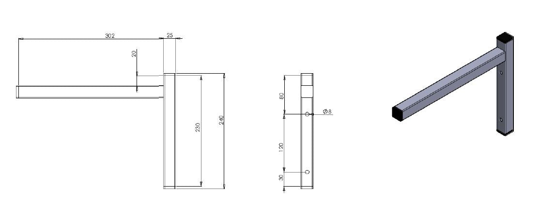 Console fixe seule 300 1000x700x900 mm Combisteel - vue 4 - Console et crémaillère pro CHR - Cuistéo