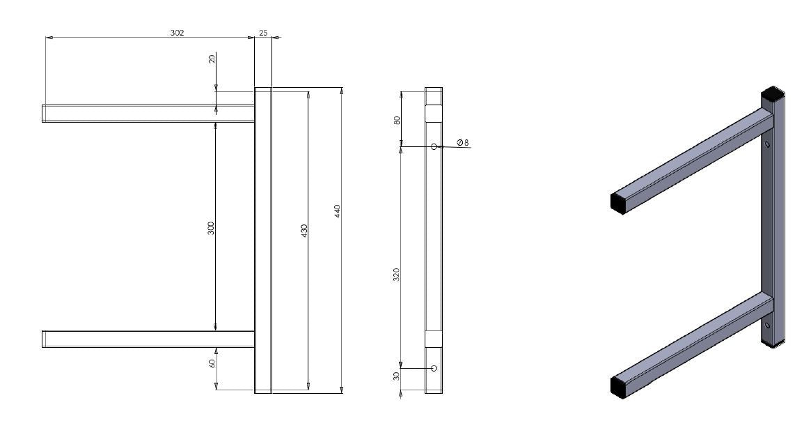 Console fixe double 300 1000x700x900 mm Combisteel - vue 4 - Console et crémaillère pro CHR - Cuistéo