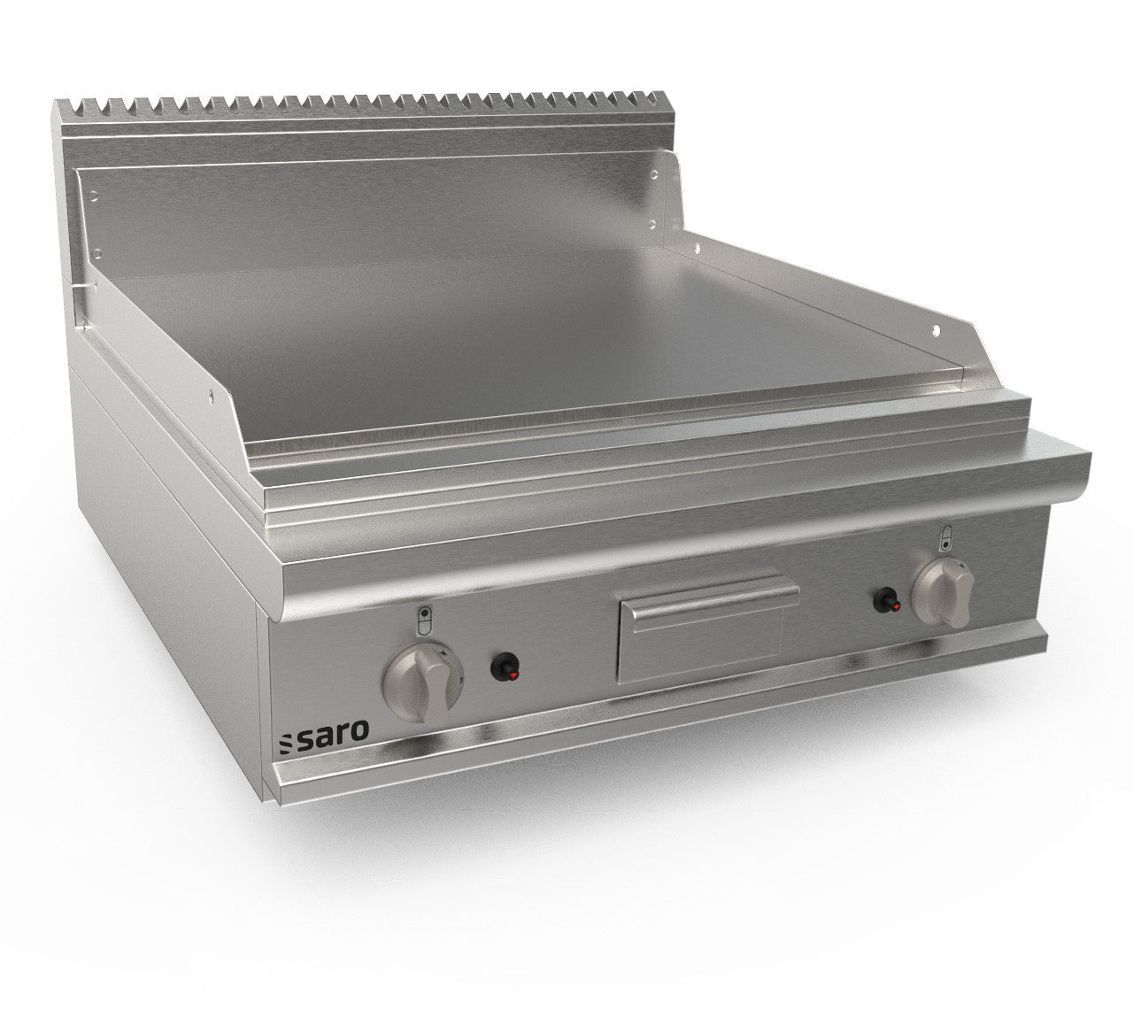 Plancha à Gaz - Table - Plaque Lisse - AISI430 15mm - 800x900 mm - 13.8 kW - LQ/FTG4BBL inox Saro - Plancha gaz professionnel CHR - matériel cuisine pro - Cuistéo