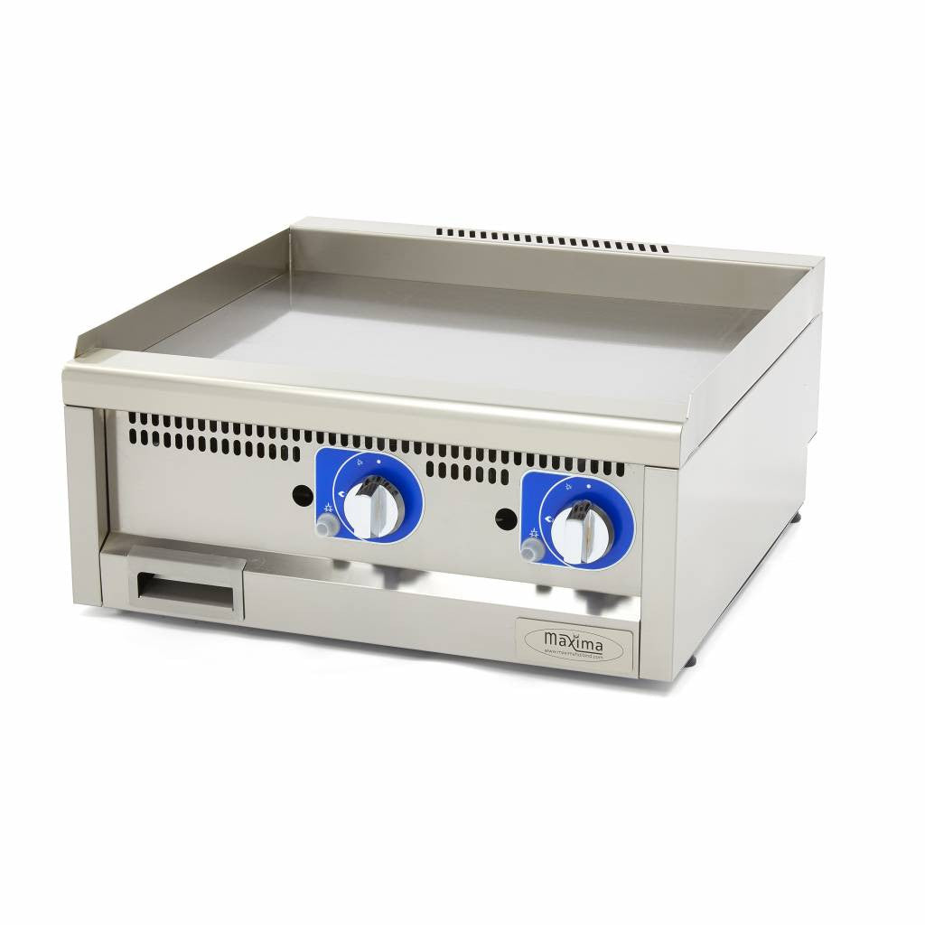 Plancha professionnelle - Lisse - Double unité - 60cm de profondeur - Gaz 1 L 5.0 kW Maxima - Plancha gaz professionnel CHR - matériel cuisine pro - Cuistéo