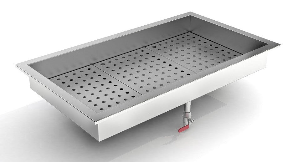 Bac à glace pilée intégré 3/1 GN 1042x590x170 mm Combisteel - vue 4 - Table inox avec étagère pro CHR - Cuistéo