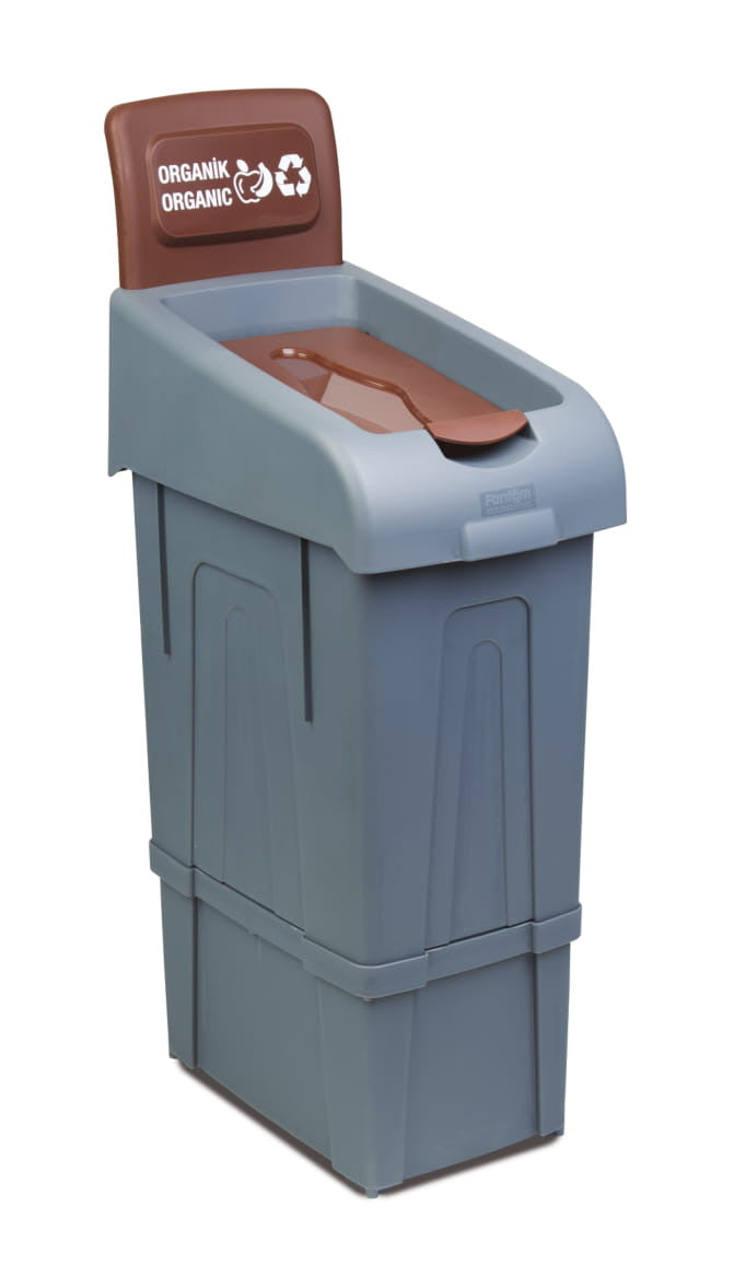 Poubelle tri bio 80 litres 340x550x1050 mm Combisteel - vue 2 - Poubelle à Pédale pro CHR - Cuistéo