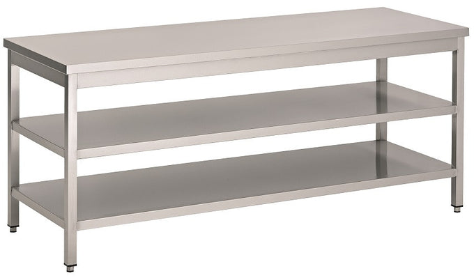 Plan de travail 2 étagères inox 2000x800x900 mm Combisteel - vue 3 - Table inox avec étagère pro CHR - Cuistéo