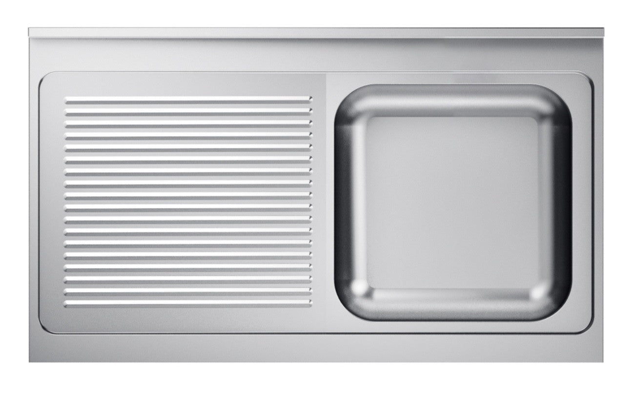 Evier à droite inox 1200X 600mm Combisteel - vue 3 - Table inox avec étagère pro CHR - Cuistéo