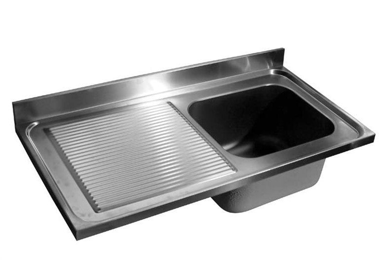 Evier 2 à droite inox 2000x 600 mm Combisteel - vue 4 - Table inox avec étagère pro CHR - Cuistéo