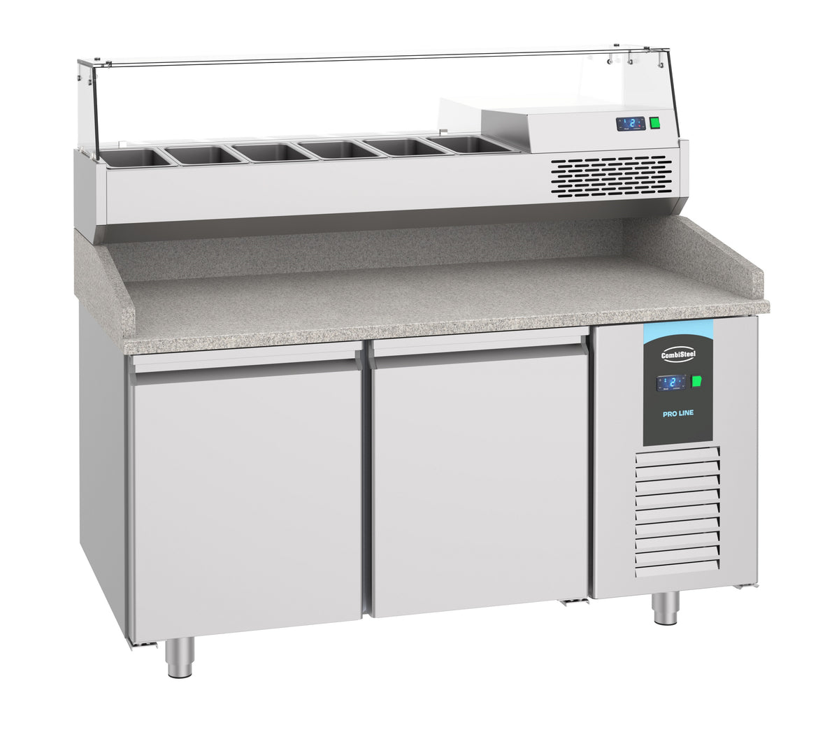 Table réfrigérée prépa. pizza 2 portes inox 1550x800x1080 mm 380 L 0.2 kW Combisteel - vue 5 - Table réfrigérée pizza pro CHR - Cuistéo