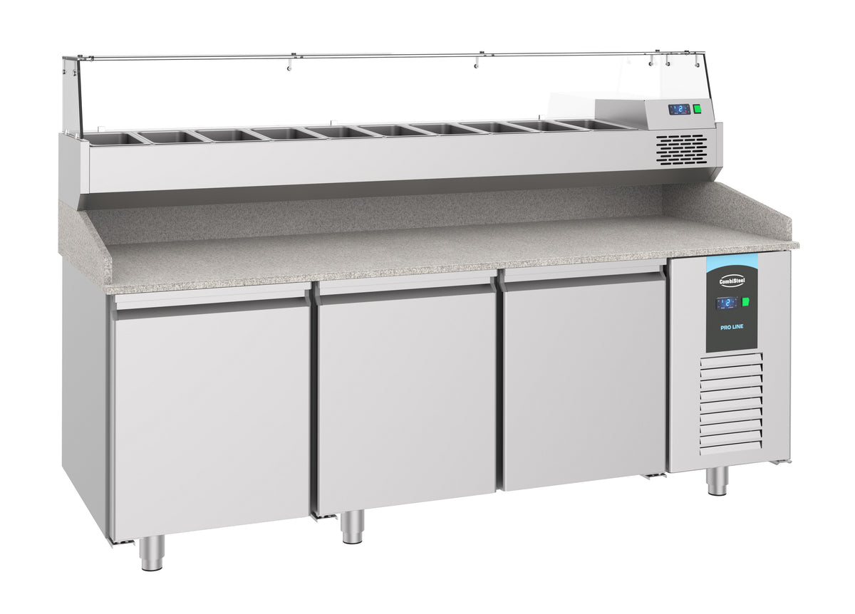Table réfrigéree pizza 3 portes inox 2100x800x1080 mm 615 L 0.21 kW Combisteel - vue 5 - Table réfrigérée pizza pro CHR - Cuistéo