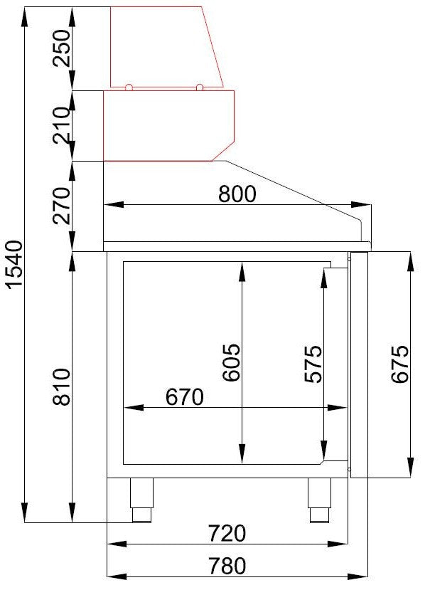 Table réfrigérée pizza porte et tiroirs inox 1550x800x1080 mm 380 L 0.2 kW Combisteel - vue 7 - Table réfrigérée pizza pro CHR - Cuistéo