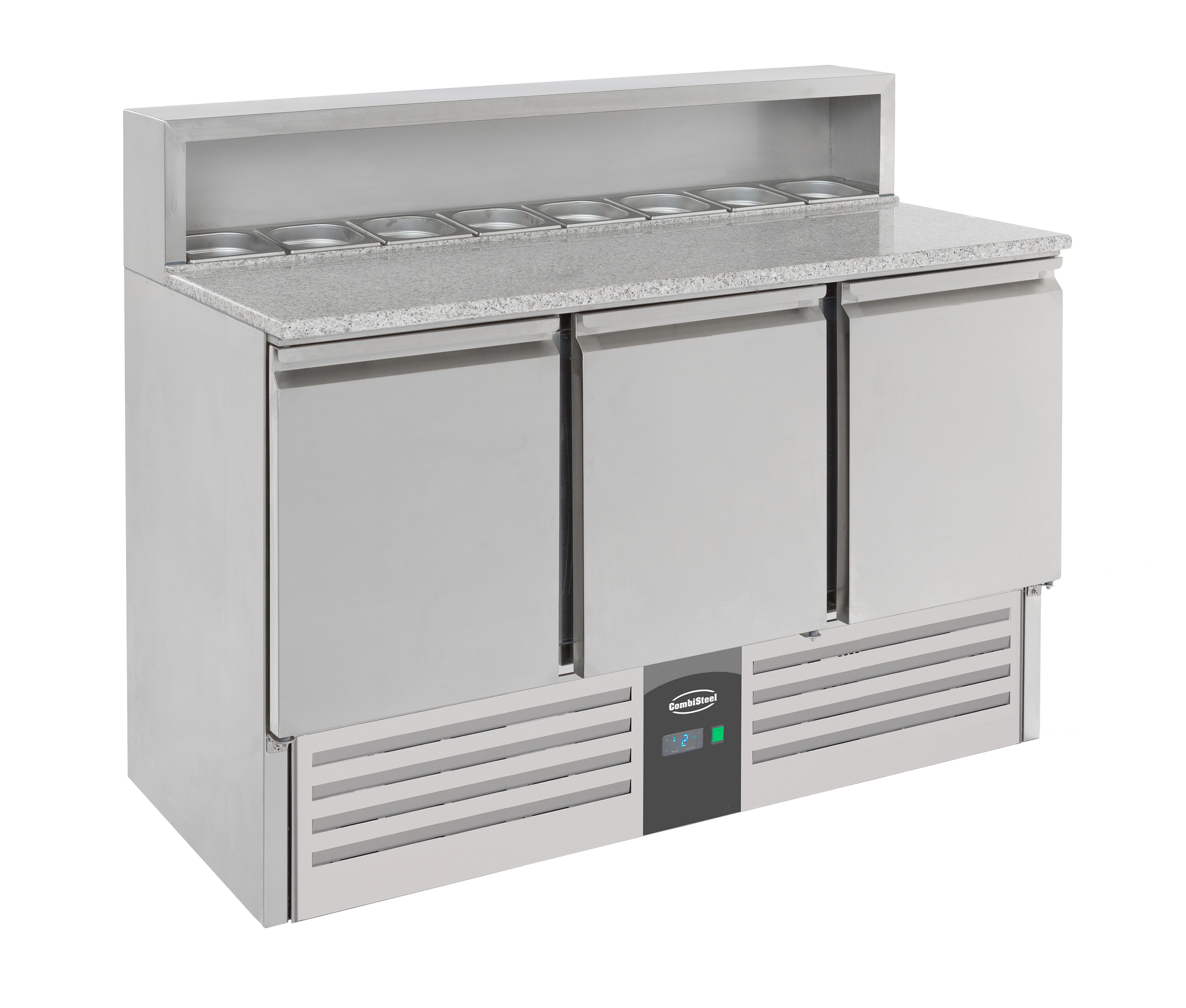 Table de préparation pour pizza 3 portes - Réfrigérée - Acier inox - Compact Line 1368x700x1090 mm 402 L 0.34 kW Combisteel - vue 5 - Table réfrigérée pizza pro CHR - Cuistéo