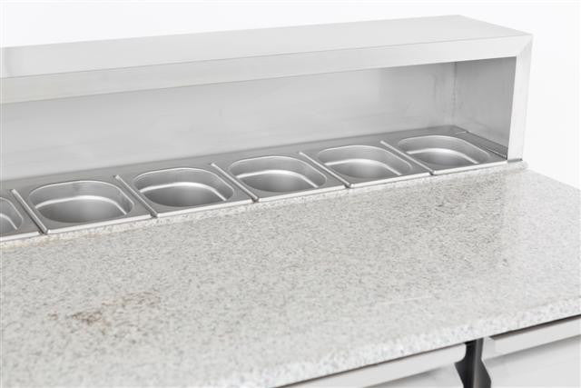 Table de préparation pour pizza 3 portes - Réfrigérée - Acier inox - Compact Line 1368x700x1090 mm 402 L 0.34 kW Combisteel - vue 6 - Table réfrigérée pizza pro CHR - Cuistéo
