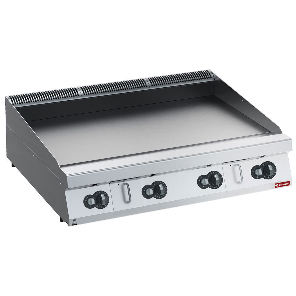 Plaque de cuisson gaz lisse en nitro chrome - Diamond