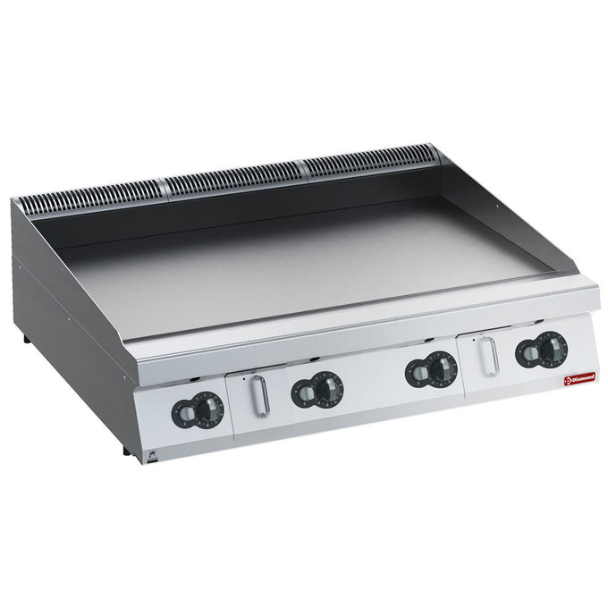 Plaque de cuisson gaz lisse en nitro chrome - Diamond