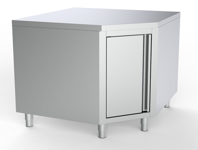 Plan de travail angle avec porte inox 1000x700x850 mm Combisteel - vue 2 - Meuble bas inox pro CHR - Cuistéo