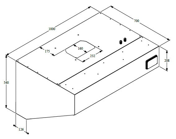 Hotte murale inox complète 1000 1000x700x520 mm 900 L 0.147 kW Combisteel - vue 6 - Hotte Aspirante pro CHR - Cuistéo