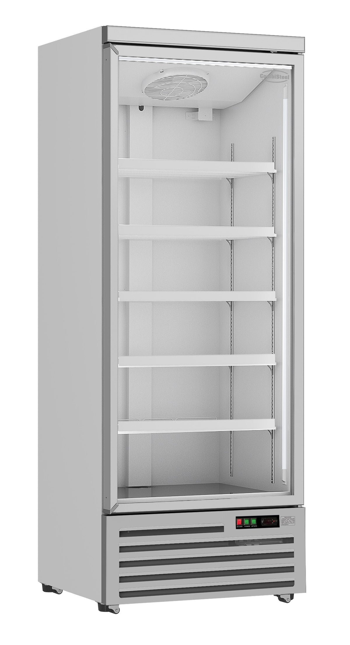 Réfrigérateur vitré 600L 1 porte acier 5 grilles 4 roues R290 58 dB 750x710x1997 mm 0.25 kW Combisteel - vue 5 - Armoire réfrigérée positive pro CHR - Cuistéo