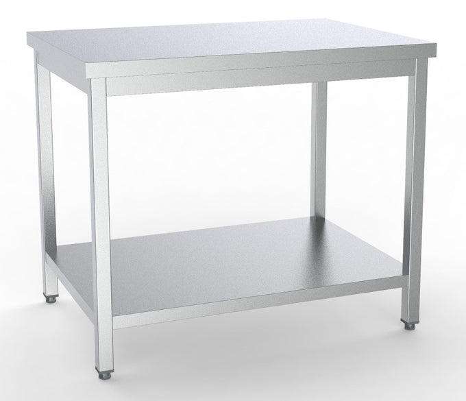 Plan de travail à étagère 800x700mm inox Combisteel - vue 2 - Table inox avec étagère pro CHR - Cuistéo