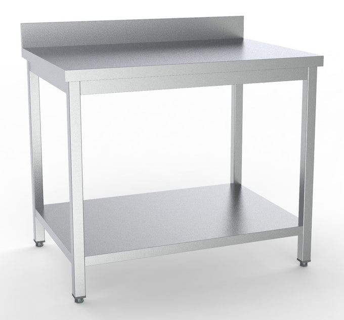 Plan travail étagère + dosseret 1600x700mm inox Combisteel - vue 2 - Table inox avec étagère pro CHR - Cuistéo