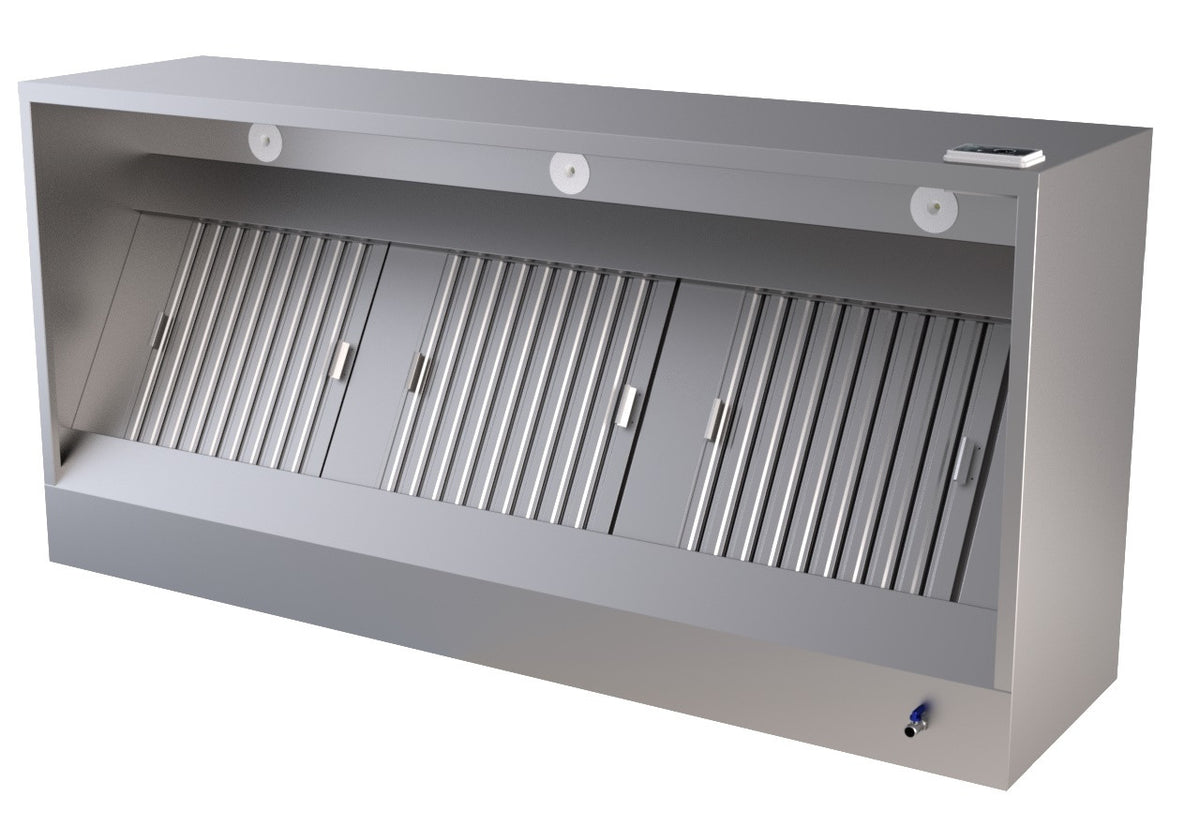 Hotte murale boîte complète 2400x950x520 mm 2000 L 0.245 kW Combisteel - vue 4 - Hotte Aspirante pro CHR - Cuistéo