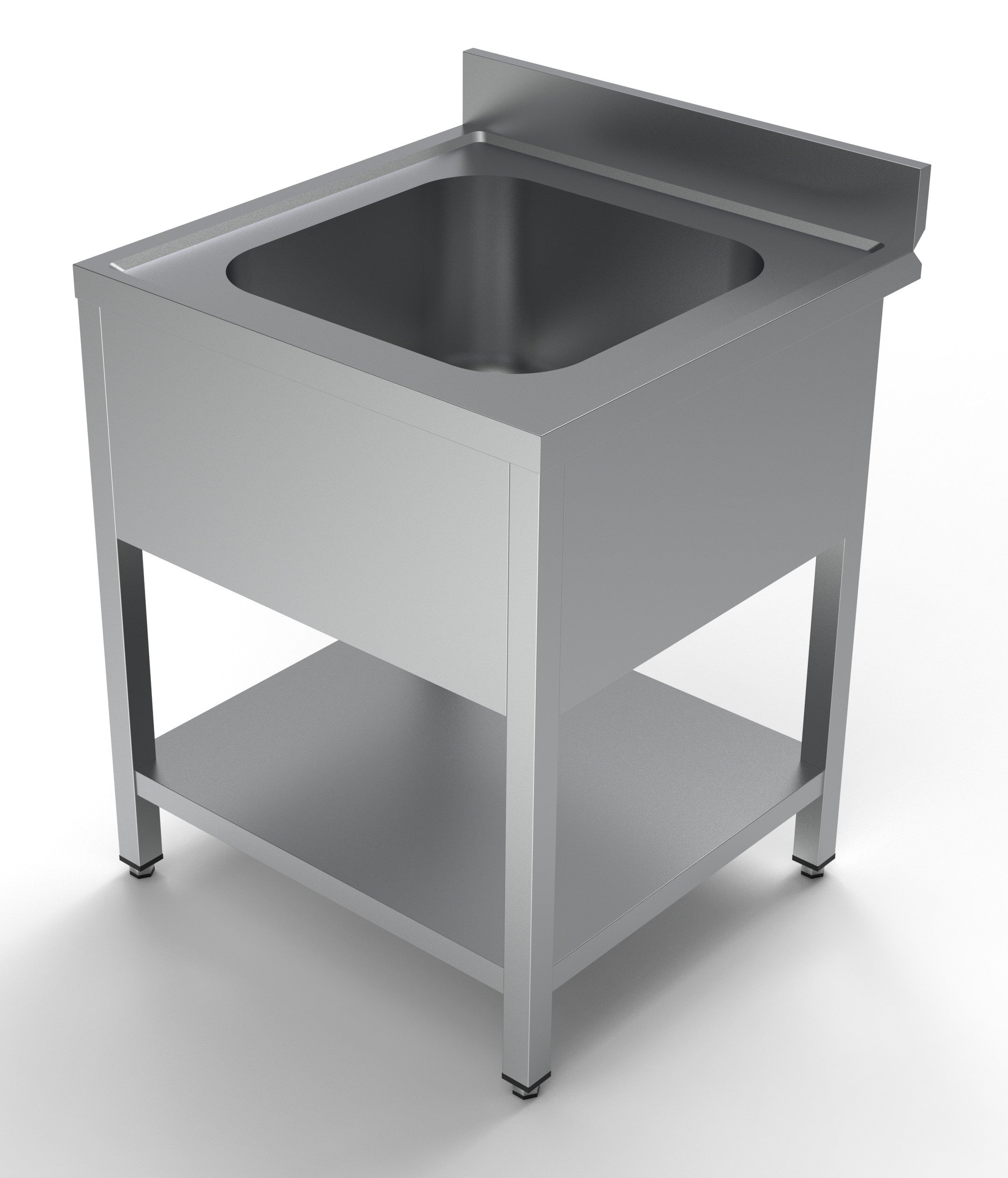Plonge évier inox avec étagère 500x700x300 mm Combisteel - vue 3 - Table inox avec étagère pro CHR - Cuistéo