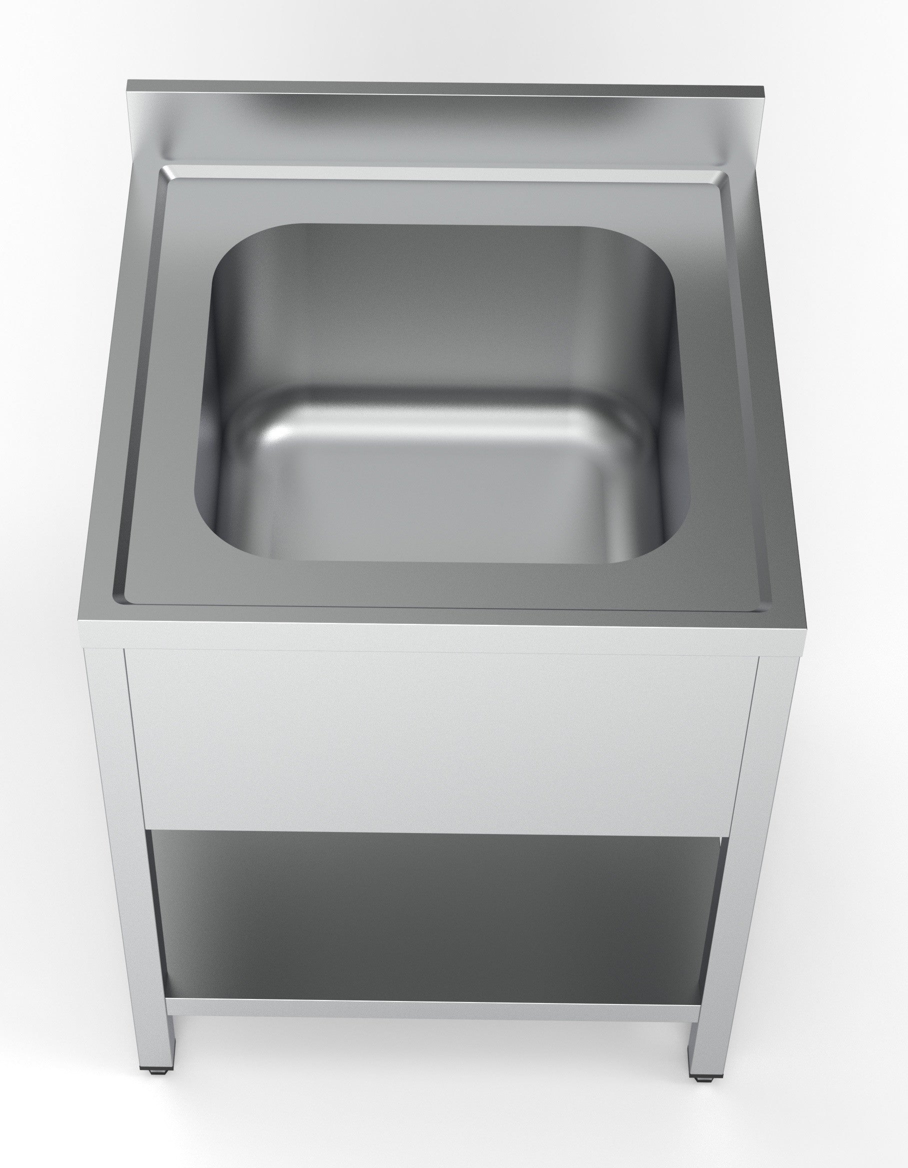 Plonge évier inox avec étagère 500x700x300 mm Combisteel - vue 4 - Table inox avec étagère pro CHR - Cuistéo