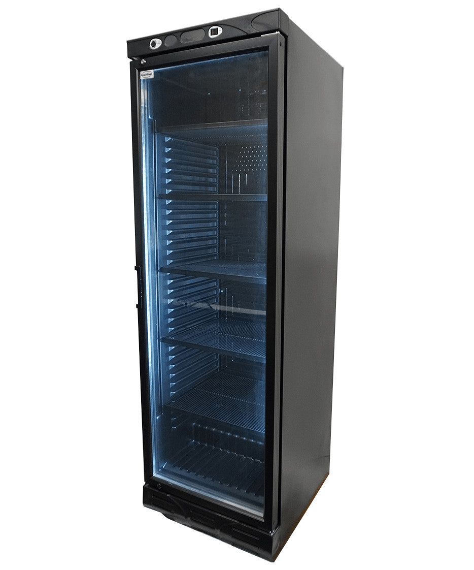 Réfrigérateur professionnel 1 porte vitrée +4°C/+10°C 382L 5 grilles noir 595x650x1850 mm 0.36 kW Combisteel - vue 3 - Armoire réfrigérée positive pro CHR - Cuistéo
