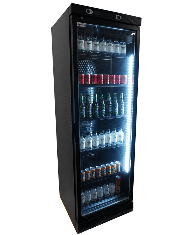 Réfrigérateur professionnel 1 porte vitrée +4°C/+10°C 382L 5 grilles noir 595x650x1850 mm 0.36 kW Combisteel - vue 6 - Armoire réfrigérée positive pro CHR - Cuistéo