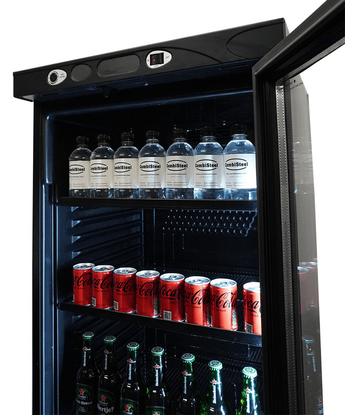 Réfrigérateur professionnel 1 porte vitrée +4°C/+10°C 382L 5 grilles noir 595x650x1850 mm 0.36 kW Combisteel - vue 8 - Armoire réfrigérée positive pro CHR - Cuistéo
