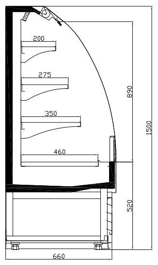 Vitrine réfrigérée 1.0 1000x660x1500 mm 290 L 1.2 kW Combisteel - vue 10 - Vitrine réfrigérée murale pro CHR - Cuistéo