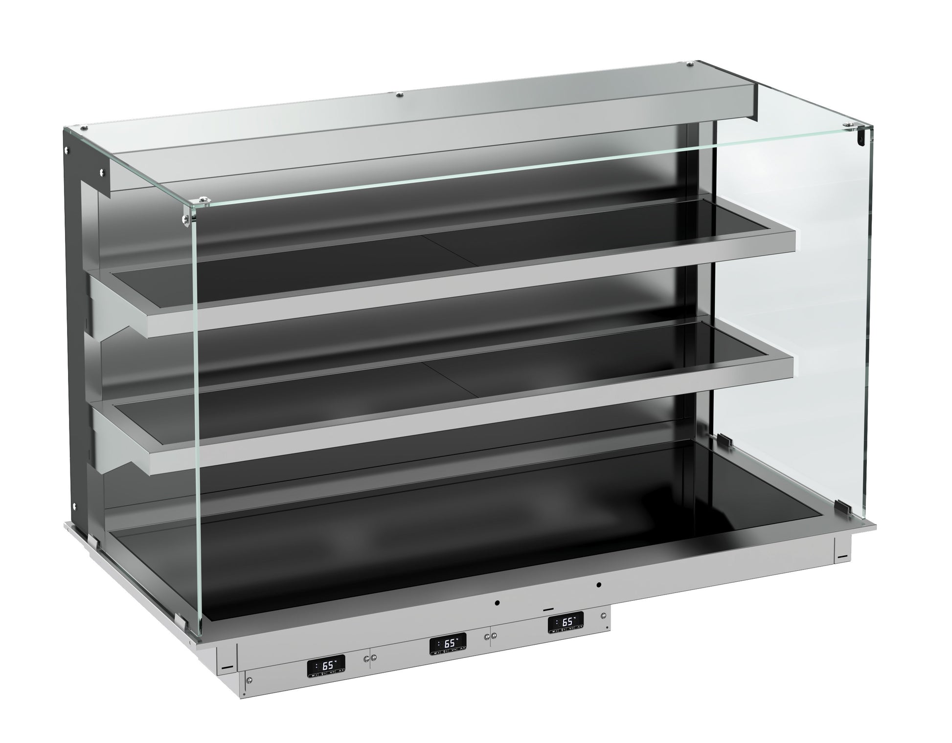 Drop-in vitrine cubique chauffante avec plaque vitro ceramique modèle mural - noir 5/1 1765x720x924 mm 6.035 kW Combisteel - vue 3 - Vitrine Chaude Drop-In pro CHR - Cuistéo