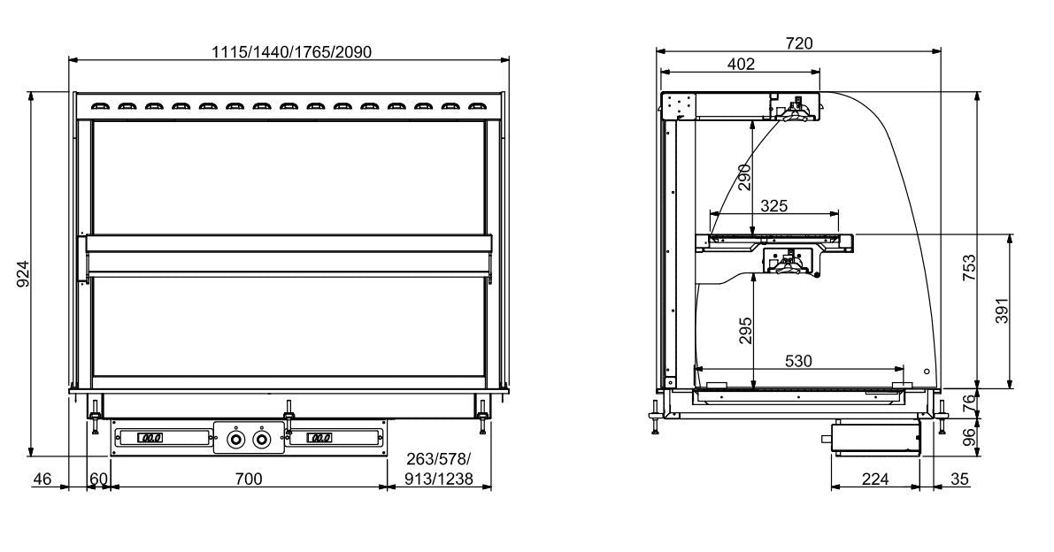 Drop-in vitrine courbée chauffante avec plaque vitro 1440x720x924 mm 4.7 kW Combisteel - vue 4 - Vitrine Chaude Drop-In pro CHR - Cuistéo