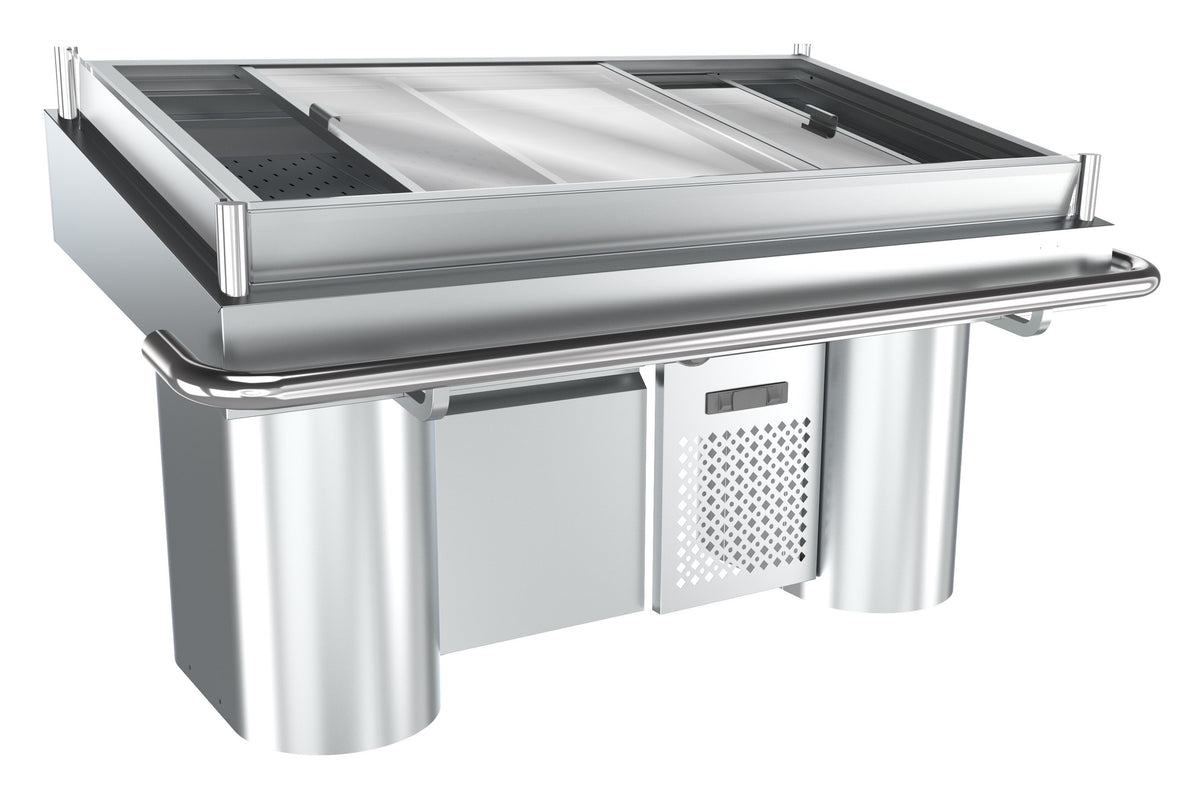Comptoir à poisson réfrigéré 1700x1043x1075 mm 1 kW Combisteel - vue 3 - Table inox avec étagère pro CHR - Cuistéo