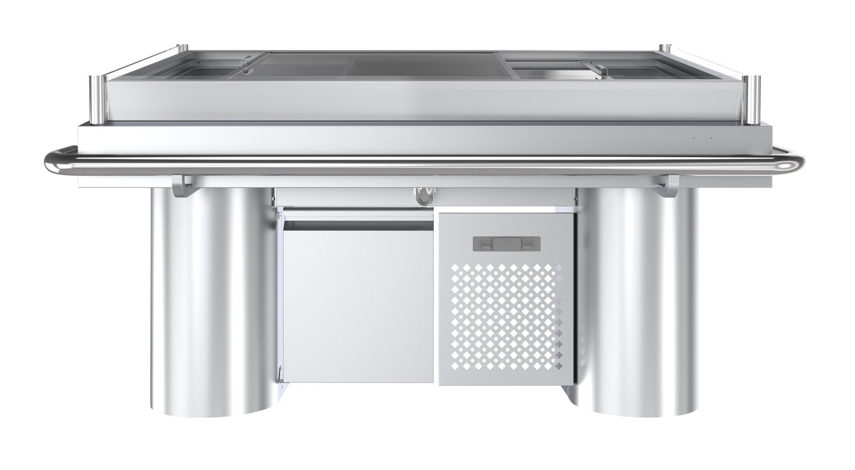 Comptoir à poisson réfrigéré 1700x1043x1075 mm 1 kW Combisteel - vue 4 - Table inox avec étagère pro CHR - Cuistéo