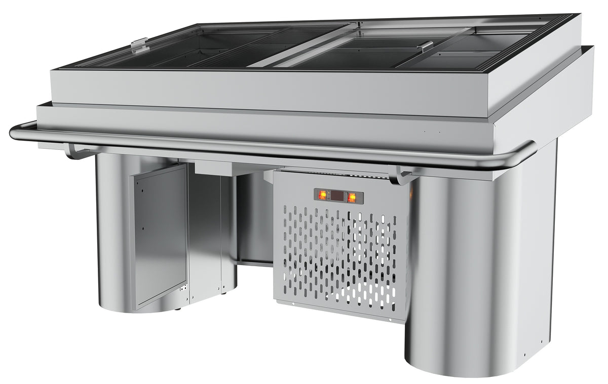 Comptoir à poisson réfrigéré 1700x1043x1075 mm 1 kW Combisteel - vue 5 - Table inox avec étagère pro CHR - Cuistéo