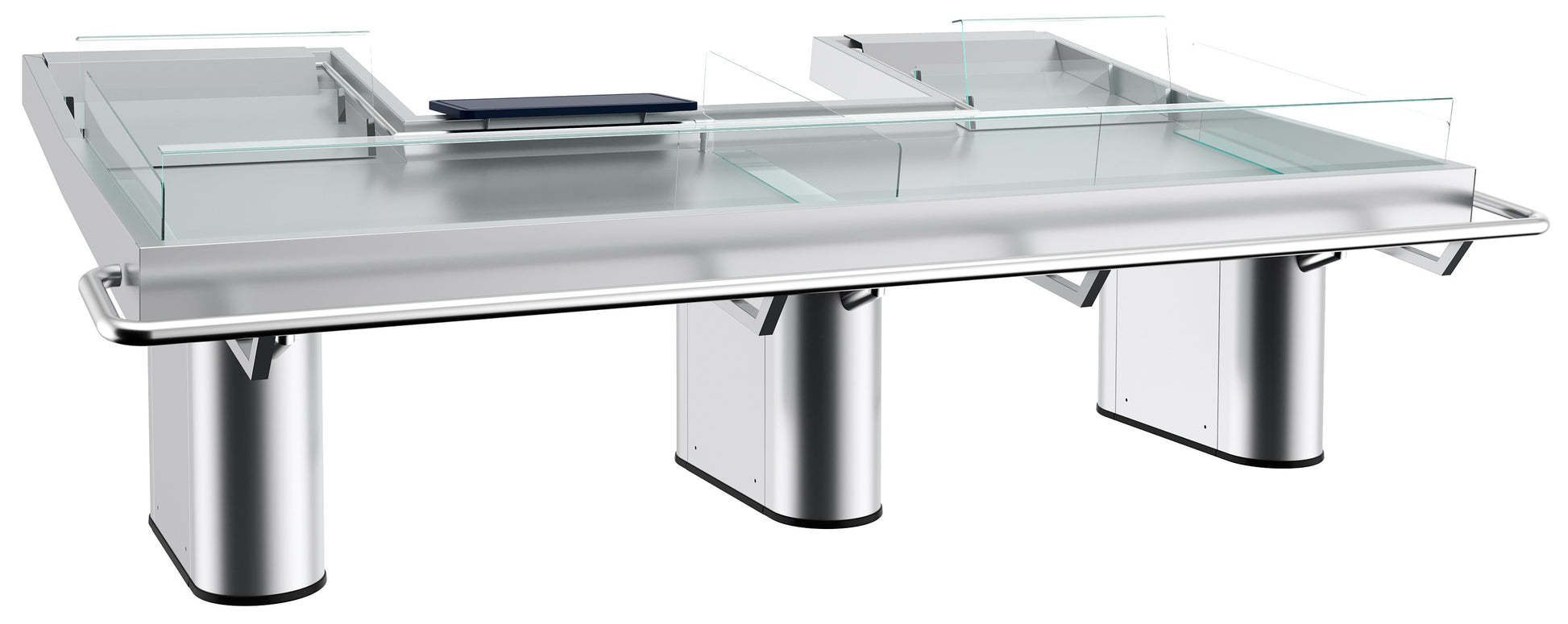 Comptoir inox à poisson 3050x1760x1088 mm Combisteel - vue 3 - Table inox avec étagère pro CHR - Cuistéo