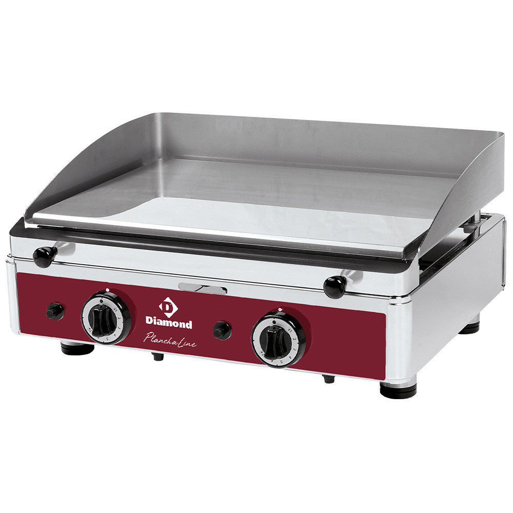 Plaque de cuisson lisse chromée gaz - Diamond