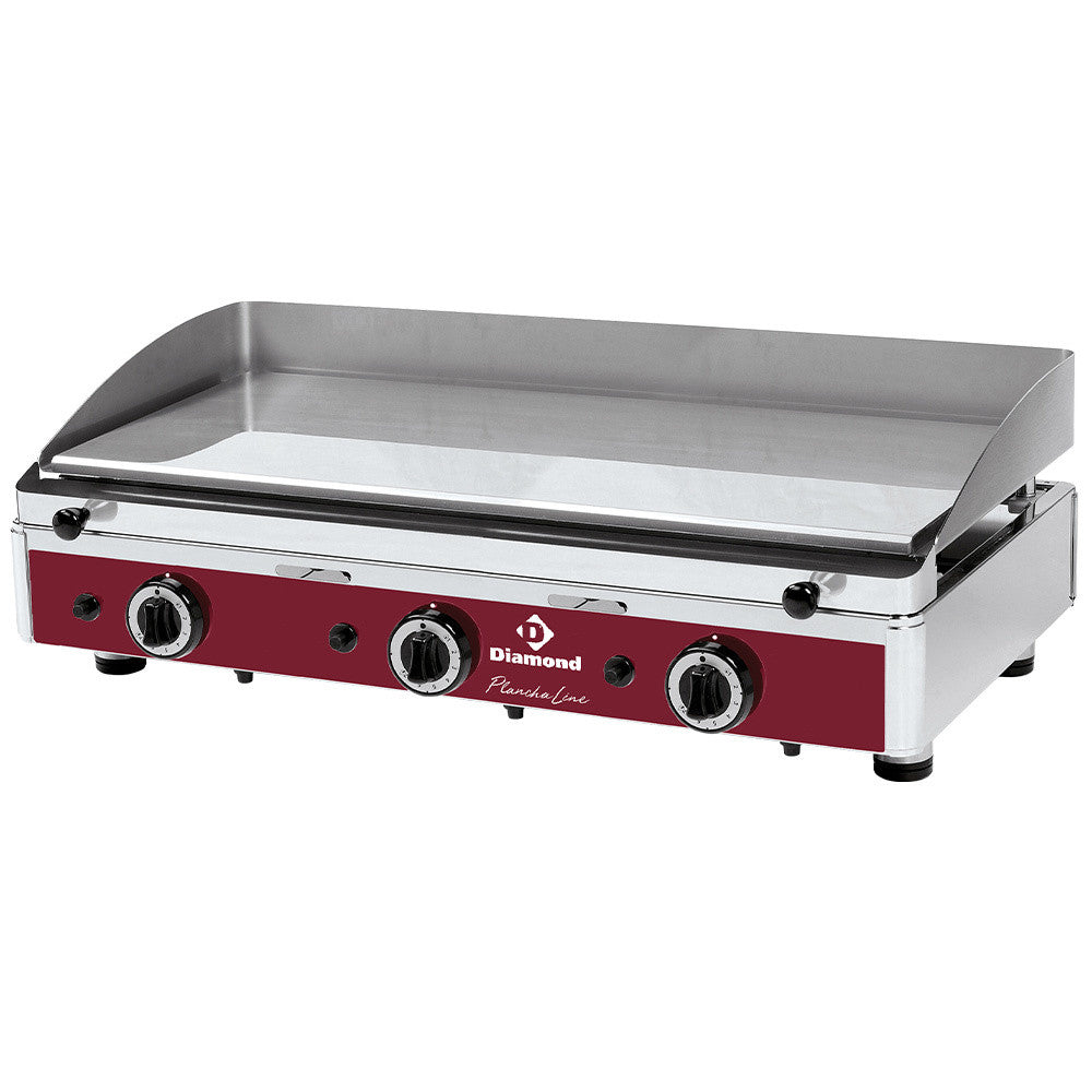 Plaque de cuisson lisse chromée gaz 820 x 510 x 305mm - Diamond