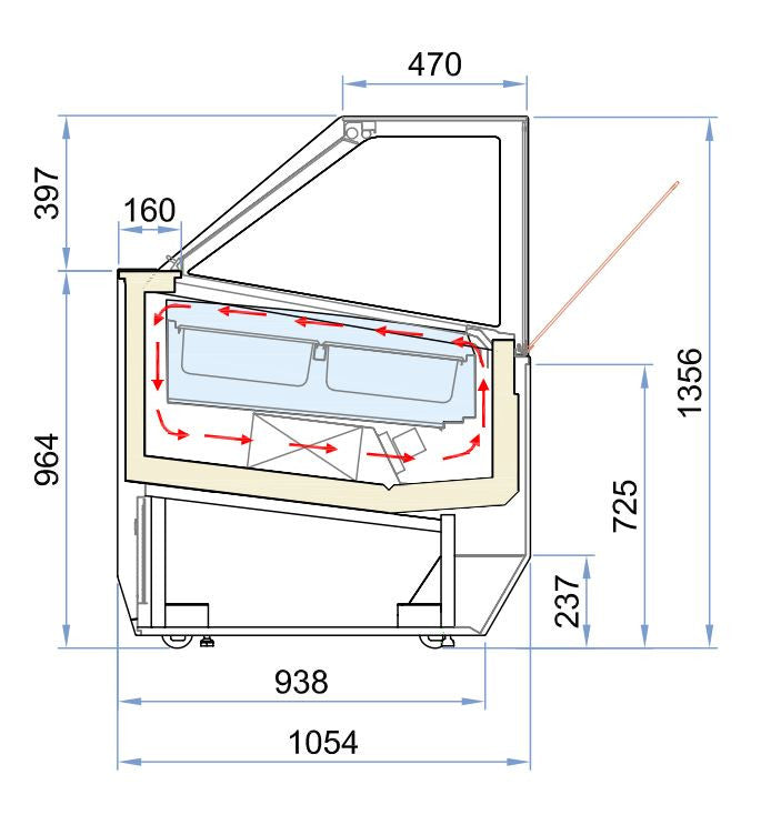 Vitrine à crème glacée millenium 20 1826x1054x1356 mm 1080 L 1.89 kW Combisteel - vue 9 - Vitrine à Glace pro CHR - Cuistéo